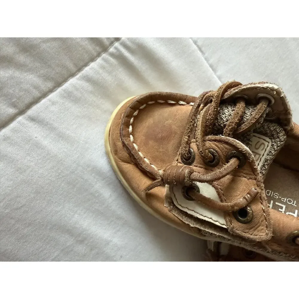Sperry Brown Top-Side Toddler Boat Shoes Sz 5M Church Dress Up Shoes